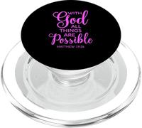 with God All Things Are Possible Matthew Biblia Versículo Fe PopSockets PopGrip para MagSafe