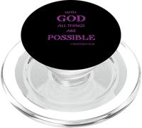 with God All Things Are Possible Matthew Biblia Versículo Fe PopSockets PopGrip para MagSafe