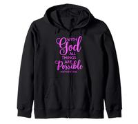 with God All Things Are Possible Matthew Biblia Versículo Fe Sudadera con Capucha