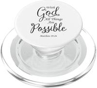 with God All Things Are Possible Matthew Biblia Verso Jesús PopSockets PopGrip para MagSafe