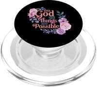 with God All Things Are Possible Oración Versículo de la Biblia PopSockets PopGrip para MagSafe