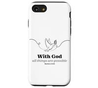 With God All Things Are Possible Paloma Verso Carcasa para iPhone SE (2020) / 7 / 8