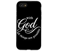 with God All Things Possible Christian Faith Cita Creyente Carcasa para iPhone SE (2020) / 7/8