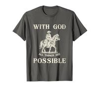 with God Christian Cowboy Bible Scripture Verse Camiseta