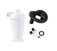 With hose Filtration Cyclone Dust Collector 50mm/2'' DIY Turbocharged Woodworking Filter Industrial Separator Collector Canister(2 meter hose+1 white)