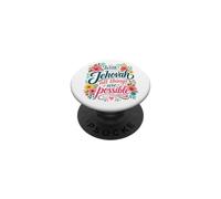 with Jehovah All Things Possible Jehovahs Witnesses Gift PopSockets PopGrip Adhesivo