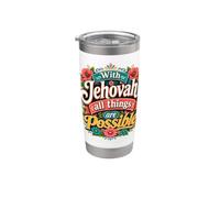 With Jehovah All Things Possible Jehovahs Witnesses Gift Vaso térmico de acero inoxidable de doble pared