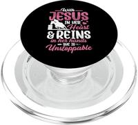 with Jesus Barrel Racer Race Barrel Racing Horse Rodeo Mujeres PopSockets PopGrip para MagSafe