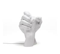 SELETTI Lámpara de mesa LED With Me de porcelana, blanco