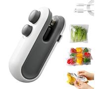Withnormally Mini Bag Sealer with Cutter and Magnet, Mini Bag Sealer and Cutter Rechargeable Portable Handheld Vacuum Heat Sealing Machine for Snacks Vegetable Fresh Storage (White)