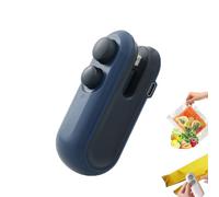 Withnormally Mini Bag Sealer With Cutter And Magnet, Rechargeable 2 In 1 Small Bag Resealer Machine, Magnetic Portable Heat Sealer Machine - Suitable for All Bags (Blue)