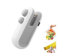 Withnormally Mini Bag Sealer With Cutter And Magnet, Rechargeable 2 In 1 Small Bag Resealer Machine, Magnetic Portable Heat Sealer Machine - Suitable for All Bags (White)