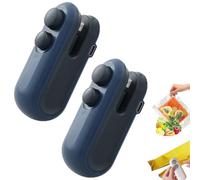 Withnormally Mini Bag Sealer With Cutter And Magnet, Rechargeable 2 In 1 Small Bag Resealer Machine, Magnetic Portable Heat Sealer Machine - Suitable for All Bags (2-PCS Blue)