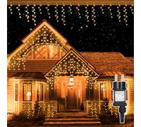 Withosent 10M Cortina Luces Navidad Exterior 400 LED, 8 Modos Blanco Cálido Guirnalda Luces con Temporizador y Memoria, IP44 Impermeable Luces Navidad Cortina Impermeable, Para Balcon Jardin Terraza