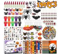 Withosent 190 Piezas Halloween Pinata Decoracion Accesorios Regalos, Halloween Fiesta Juguetes Complementos con Caja de Regalos, Halloween Chucherias Arañas Murcielagos Tatuajes Temporal para Niños