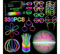 Withosent Juego de 330 barras luminosas de neón con 150 conexiones, luz negra para niños, adultos, fiestas, bodas, pulseras, Halloween, festivales
