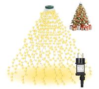 Withosent 448LED Luces Arbol Navidad con Anillo, 3m Cadena de Luces para Arbol de Navidad con Temporizador y Memoria, Impermeable 44, 8 Modes Decoración Christmas Lights, Adornos Exterior