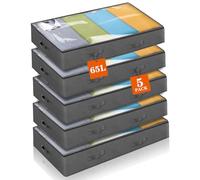 Withosent - Juego de 5 Cajones para Debajo de la Cama (65 L, Tela No Tejida, Plegable, con Ventana Transparente para Edredones, Ropa, Ropa de Cama, Mantas, Cojines