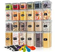 Withosent 24 recipientes con tapa, caja de almacenamiento hermética, de plástico, recipiente de cereales, juego de recipientes (2 l, 1,4 l, 0,8 L)