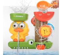 Withosent Juguetes Bañera Bebe, Juguetes Baño con Fuertes Ventosas, Patitos y León Cascada Interactiva Juguetes de Baño, Aspersor Bath Toys para Niños y Niñas 1 2 3 4 Año