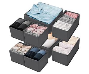 Withosent Organizador de armario con 8 cajones, plegable para guardar ropa, organizador de ropa interior, cajón, separador de cajones para sujetadores, calcetines, corbatas
