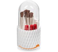 Withosent Organizador de Maquillaje Giratorio con Tapa, 360° Organizador de Pinceles Almacenaje 5 Compartimentos, Estante de Cosméticos, Pincel de Sombra de Ojos, Lápiz Labial, Baño