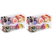 Withosent Organizador de Maquillaje Set, 2pcs Acrílico Organizador Maquillaje Cajones Apilable Organizador Cosmeticos, Caja Maquillaje Organizador para Lápiz Labial Geles Uñas y Perfume, Transparente