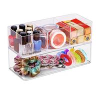 Withosent Organizador de Maquillaje Set, 2pcs Acrílico Organizador Maquillaje Cajones Apilable Organizador Cosmeticos, Caja Maquillaje Organizador para Lápiz Labial Geles Uñas y Perfume, Transparente