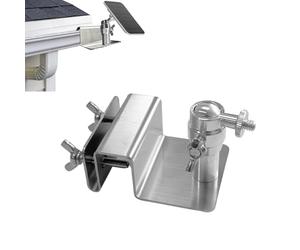 WiTi Montaje de canalón para Eufy, panel solar Arlo, soporte de montaje de acero inoxidable ajustable para obtener sol, instalación sin taladro compatible con cámara de tornillo 1/4