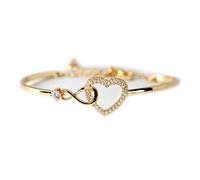 WitmAn Always In My Heart - Pulsera de Corazón Infinito Ajustable para Mujeres y Niñas, Inspiradora, Chapada en Oro de Plata de Ley 925 (Gold)