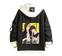 Witorya Anime Banana Fish Chaqueta Ash Lynx Graphics Denim Chaqueta vaquera con capucha Abrigo con capucha para hombres y mujeres