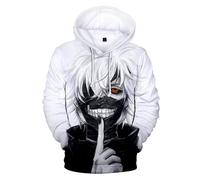 Witorya Sudadera con capucha Tokyo Ghoul 3D para mujeres y hombres, Ken Kaneki Cool Hip Hop, sudadera de manga larga, sudadera unisex para adultos, L, L