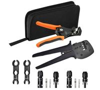 Witproton - Juego de herramientas de engaste para conectores fotovoltaicos de cobre macizo 14/12/10/8 AWG, herramienta de engaste y pelado, bolsa de llave para fotovoltaica