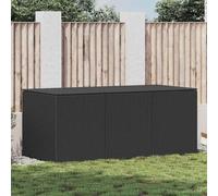 WITREE Baúl de Almacenaje Exterior Baúl de Exterior Ratán PE Arcón de Almacenaje con Interior Cofre para Jardín Exterior o Terraza-Negro-180 x 90 x 70 cm