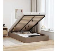 WITREE Cama tapizada 120x190 cm Cama Canape 120x190 cm Cama con canapé abatible hidráulico Cama Juvenil-cappucino-120 x 190 cm