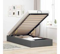 WITREE Canapé Abatible 90x200 cm con Almacenaje Hidráulico Cama tapizada 90x200 cm Cama Canape,Estructura de Cama con Somier de Láminas-Gris oscuro-90 x 200 cm