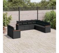 WITREE Conjunto Muebles Jardin Exterior Sofá Jardín Sofa para Terraza Set Muebles de Salon Exterior-Negro-8 pzas/Tipo 13