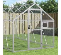 WITREE Pajarera Exterior en Jardín Pajarera de Aluminio Jaula Grande para Aves, Casa para Aves Exóticas, Voladera de Jardín-Plateado-1.79 x 8 x 1.85 m