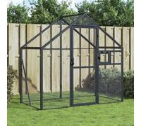 WITREE Pajarera Exterior en Jardín Pajarera de Aluminio Jaula Grande para Aves, Casa para Aves Exóticas, Voladera de Jardín-Antracita-1.79 x 1 x 1.85 m