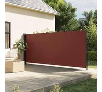 WITREE Toldo Lateral Retráctil con Enrollado Automático Protector Solar a Prueba de Viento, Protección de la Intimidad para Balcón, Jardin Marrón-160 x 500 cm