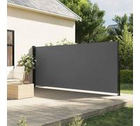 WITREE Toldo Lateral Retráctil con Enrollado Automático Protector Solar a Prueba de Viento, Protección de la Intimidad para Balcón, Jardin Antracita-180 x 500 cm