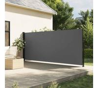 WITREE Toldo Lateral Retráctil con Enrollado Automático Protector Solar a Prueba de Viento, Protección de la Intimidad para Balcón, Jardin Antracita-160 x 500 cm