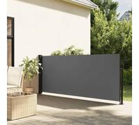 WITREE Toldo Lateral Retráctil con Enrollado Automático Protector Solar a Prueba de Viento, Protección de la Intimidad para Balcón, Jardin Antracita-140 x 500 cm