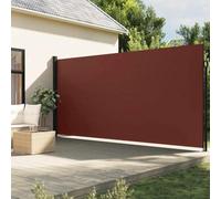 WITREE Toldo Lateral Retráctil con Enrollado Automático Protector Solar a Prueba de Viento, Protección de la Intimidad para Balcón, Jardin Marrón-220 x 600 cm
