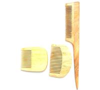 WITSOUL Peine de cola de madera de neem y peine con rodamientos para hombres y mujeres, color marrón (juego de 3)