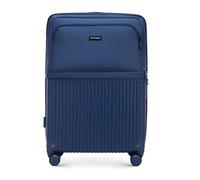 WITTCHEN Axis | L 76x51x27 cm | Trolley Gran Formato | Híbrido ABS/Nylon, Espacio de Almacenamiento con Cremallera, Cerradura TSA, asa Ajustable, Ruedas 360° | Azul Marino