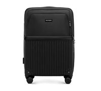 WITTCHEN Axis | M 65x44x26 cm | Maleta tamaño Mediano | Híbrido ABS y Nylon con Bolsillo Frontal, Cerradura TSA, asa telescópica, Ruedas giratorias 360° | Ligera | Negro