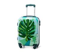 WITTCHEN Cabin Trolley Equipaje de Mano Maleta ABS pequeña con Revestimiento de policarbonato y 4 Ruedas giratorias Cerradura de combinación Asa telescópica Young Line Verde-Azul