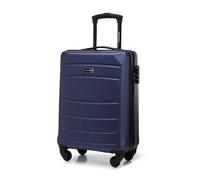 WITTCHEN Cabin Trolley Equipaje de Mano Maleta de Ruedas Trolley pequeña Carcasa rígida ABS con 4 Ruedas Spinner Cerradura de combinación Asa telescópica Globe Line Azul Marino Ryanair/Vueling/Iberia