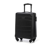 WITTCHEN Cabin Trolley Maleta de Mano con Ruedas Maleta pequeña Trolley Carcasa rígida ABS con 4 Ruedas Spinner Cerradura de combinación Asa telescópica Globe Line Negro Ryanair/Vueling/Iberia
